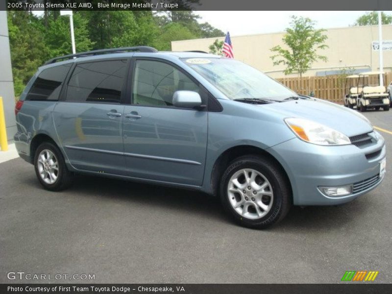 Blue Mirage Metallic / Taupe 2005 Toyota Sienna XLE AWD