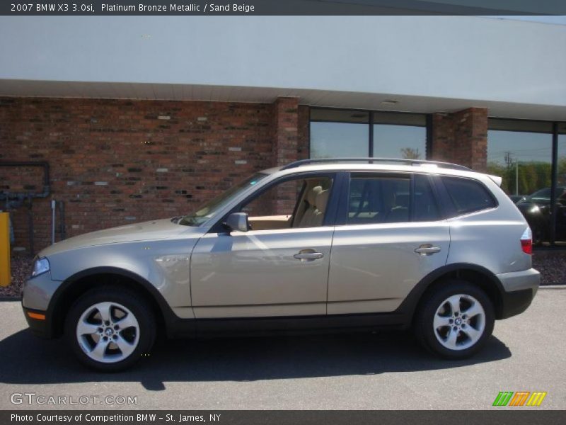 Platinum Bronze Metallic / Sand Beige 2007 BMW X3 3.0si