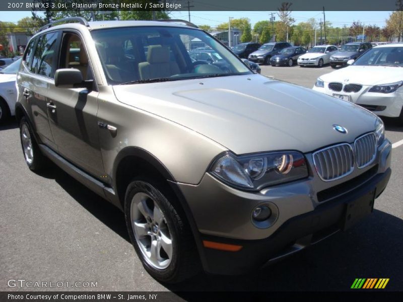 Platinum Bronze Metallic / Sand Beige 2007 BMW X3 3.0si