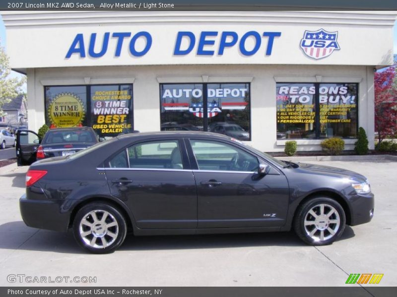 Alloy Metallic / Light Stone 2007 Lincoln MKZ AWD Sedan