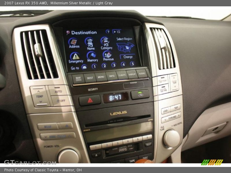 Millennium Silver Metallic / Light Gray 2007 Lexus RX 350 AWD