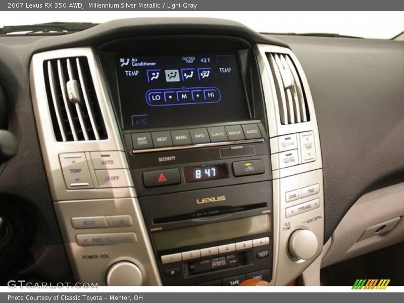 Millennium Silver Metallic / Light Gray 2007 Lexus RX 350 AWD