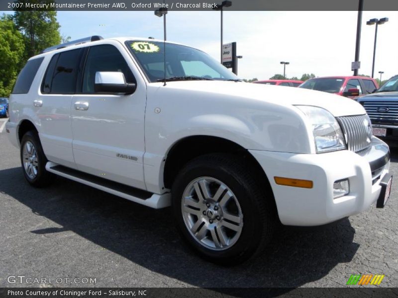 Oxford White / Charcoal Black 2007 Mercury Mountaineer Premier AWD