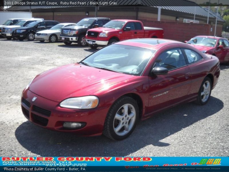 Ruby Red Pearl / Black/Light Gray 2001 Dodge Stratus R/T Coupe