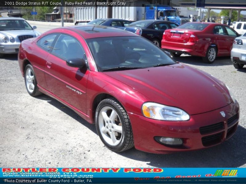 Ruby Red Pearl / Black/Light Gray 2001 Dodge Stratus R/T Coupe