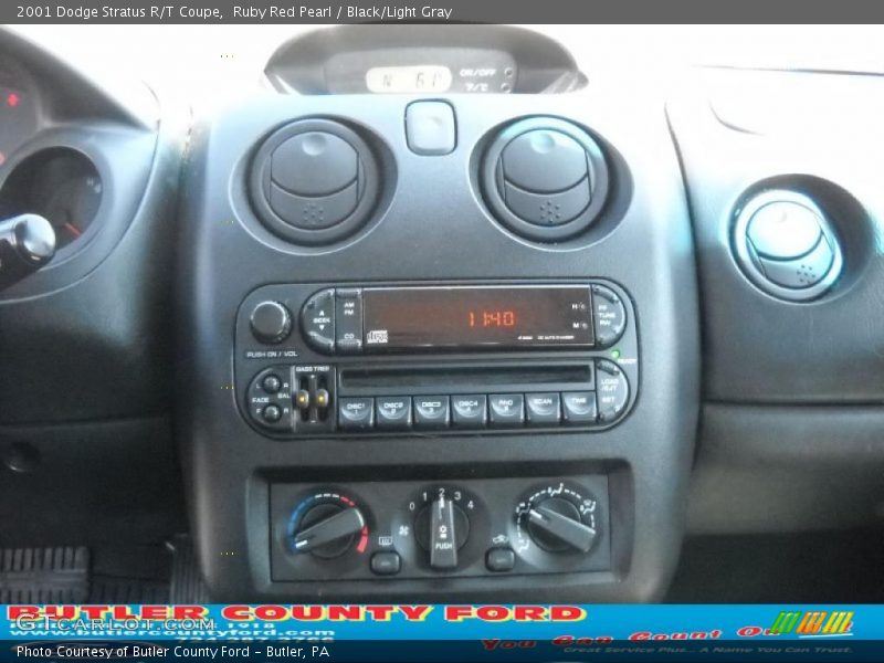 Ruby Red Pearl / Black/Light Gray 2001 Dodge Stratus R/T Coupe