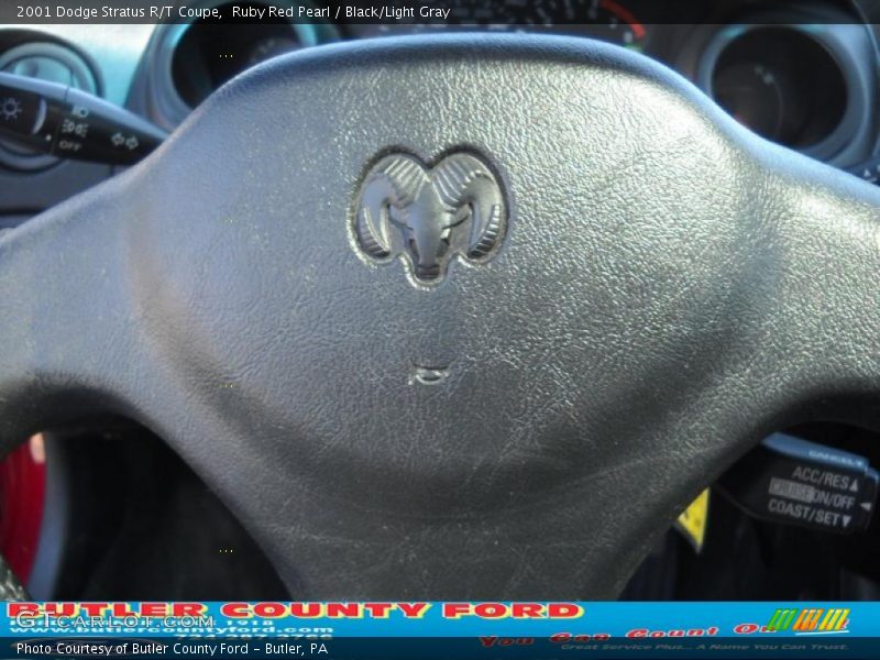 Ruby Red Pearl / Black/Light Gray 2001 Dodge Stratus R/T Coupe