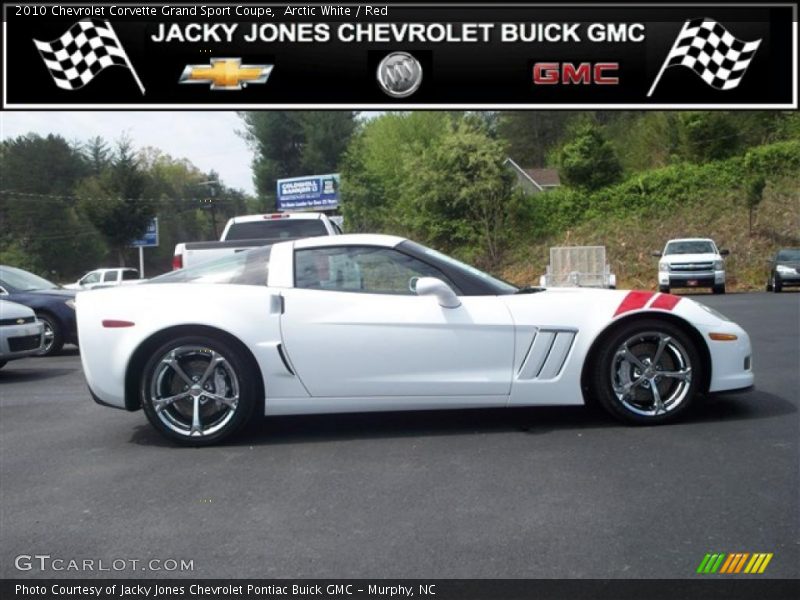 Arctic White / Red 2010 Chevrolet Corvette Grand Sport Coupe