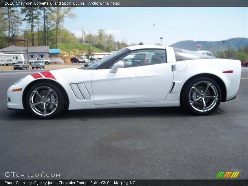 Arctic White / Red 2010 Chevrolet Corvette Grand Sport Coupe