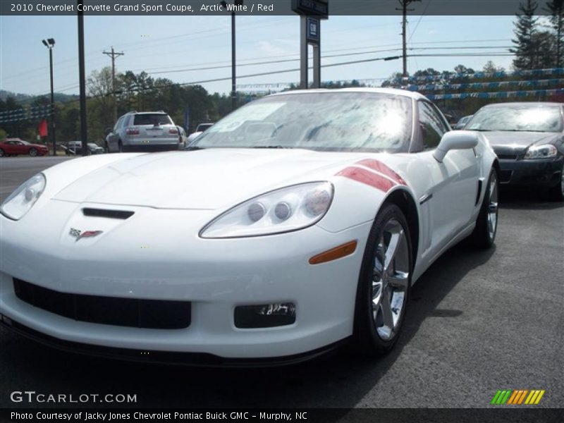 Arctic White / Red 2010 Chevrolet Corvette Grand Sport Coupe