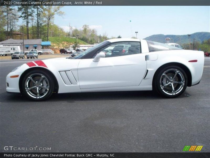 Arctic White / Red 2010 Chevrolet Corvette Grand Sport Coupe