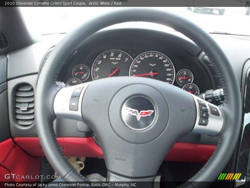 Arctic White / Red 2010 Chevrolet Corvette Grand Sport Coupe