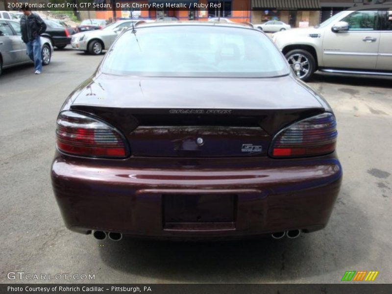 Dark Cherry Red Metallic / Ruby Red 2002 Pontiac Grand Prix GTP Sedan