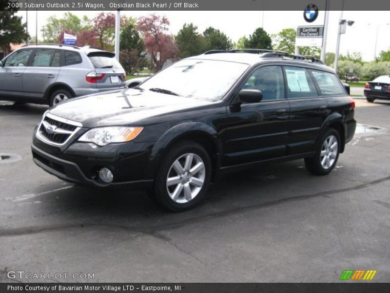 Obsidian Black Pearl / Off Black 2008 Subaru Outback 2.5i Wagon