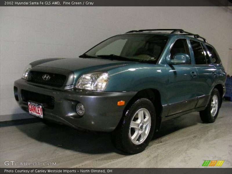 Pine Green / Gray 2002 Hyundai Santa Fe GLS AWD