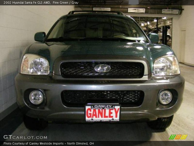 Pine Green / Gray 2002 Hyundai Santa Fe GLS AWD