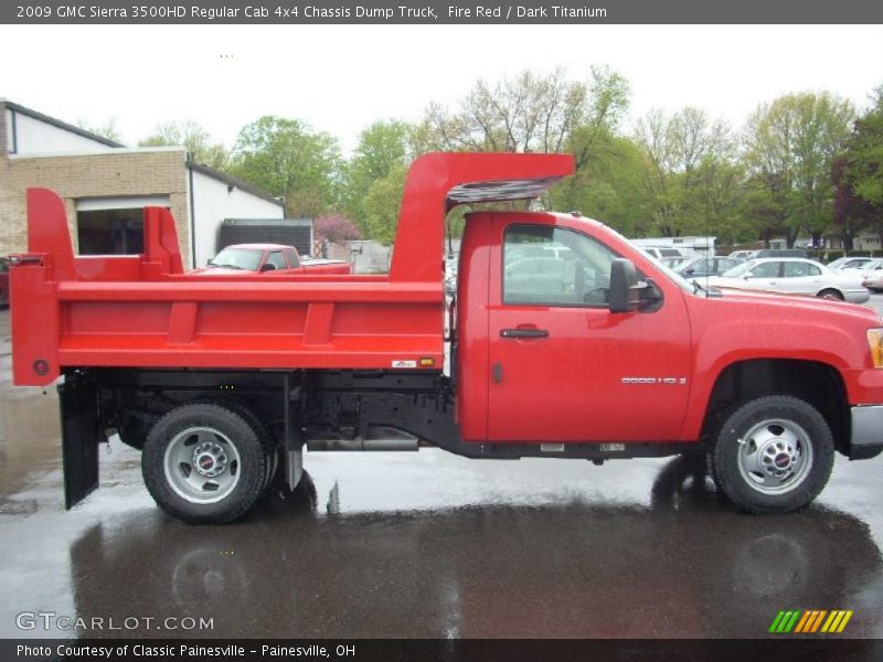 Fire Red / Dark Titanium 2009 GMC Sierra 3500HD Regular Cab 4x4 Chassis Dump Truck