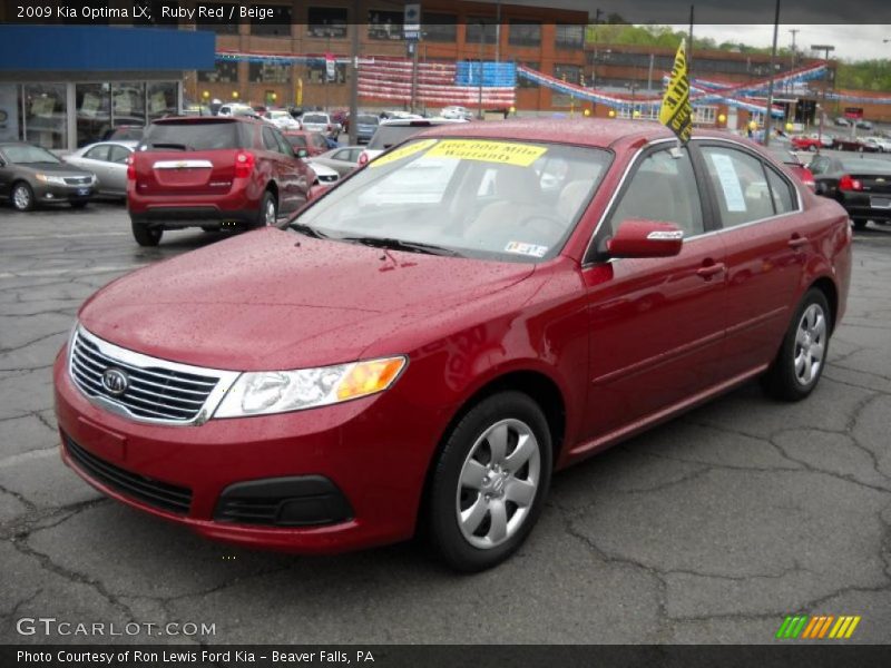 Ruby Red / Beige 2009 Kia Optima LX