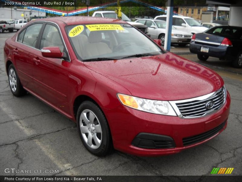 Ruby Red / Beige 2009 Kia Optima LX
