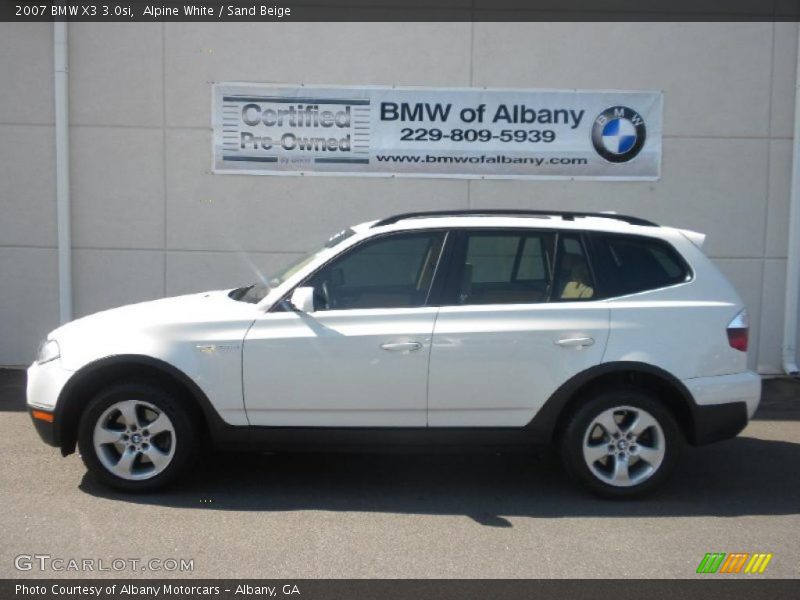Alpine White / Sand Beige 2007 BMW X3 3.0si