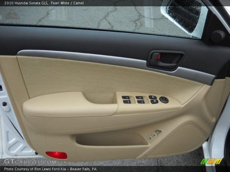 Pearl White / Camel 2010 Hyundai Sonata GLS