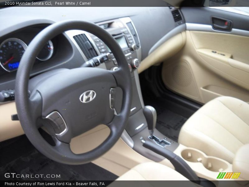 Pearl White / Camel 2010 Hyundai Sonata GLS