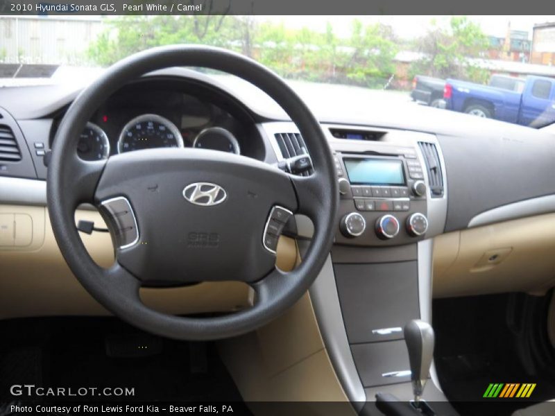 Pearl White / Camel 2010 Hyundai Sonata GLS