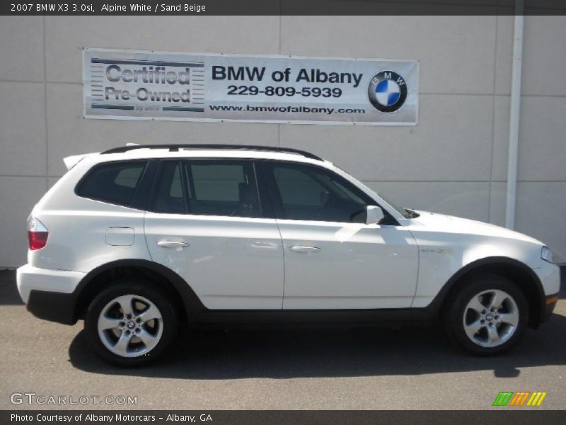 Alpine White / Sand Beige 2007 BMW X3 3.0si