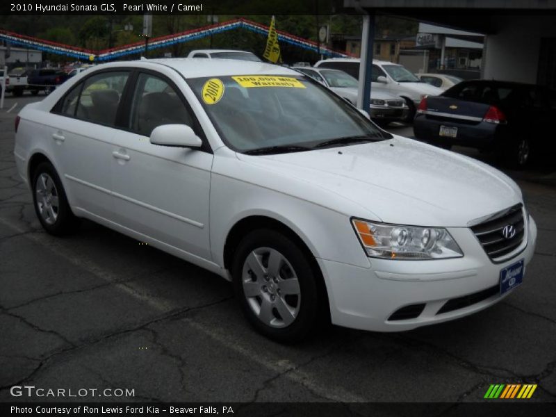 Pearl White / Camel 2010 Hyundai Sonata GLS
