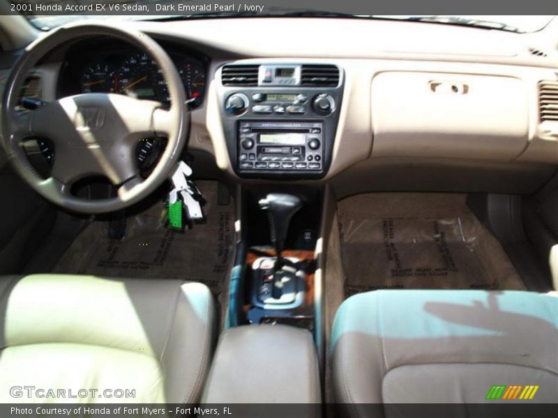 Dark Emerald Pearl / Ivory 2001 Honda Accord EX V6 Sedan