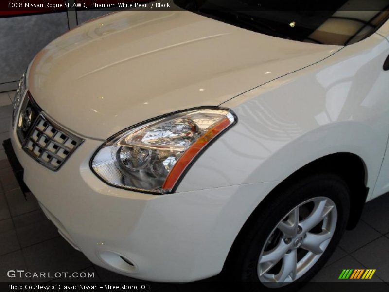 Phantom White Pearl / Black 2008 Nissan Rogue SL AWD