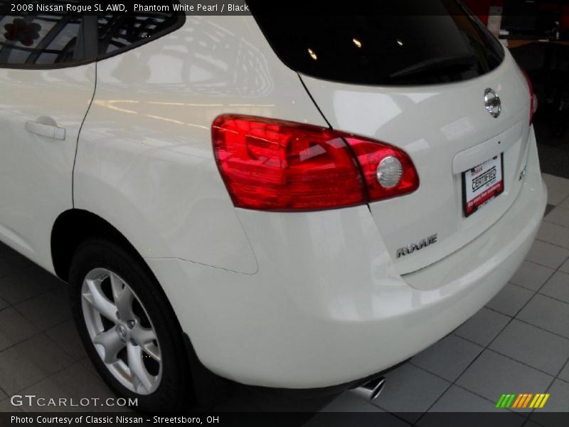 Phantom White Pearl / Black 2008 Nissan Rogue SL AWD