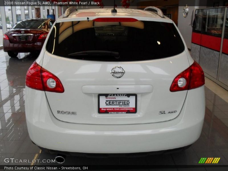 Phantom White Pearl / Black 2008 Nissan Rogue SL AWD