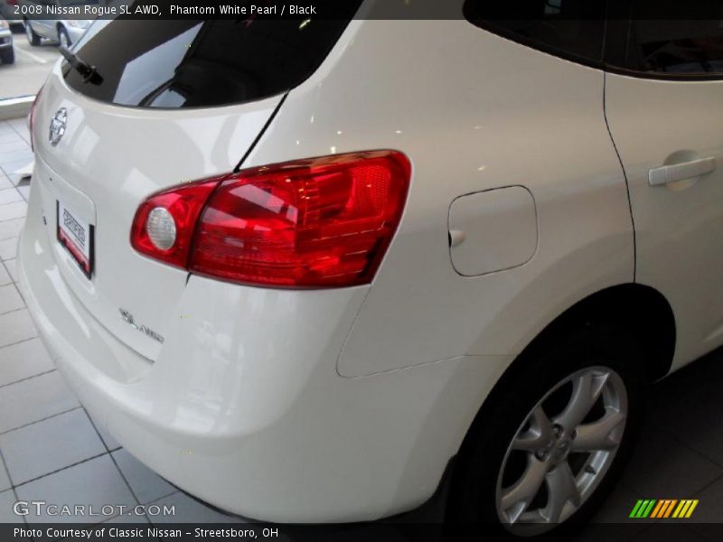 Phantom White Pearl / Black 2008 Nissan Rogue SL AWD