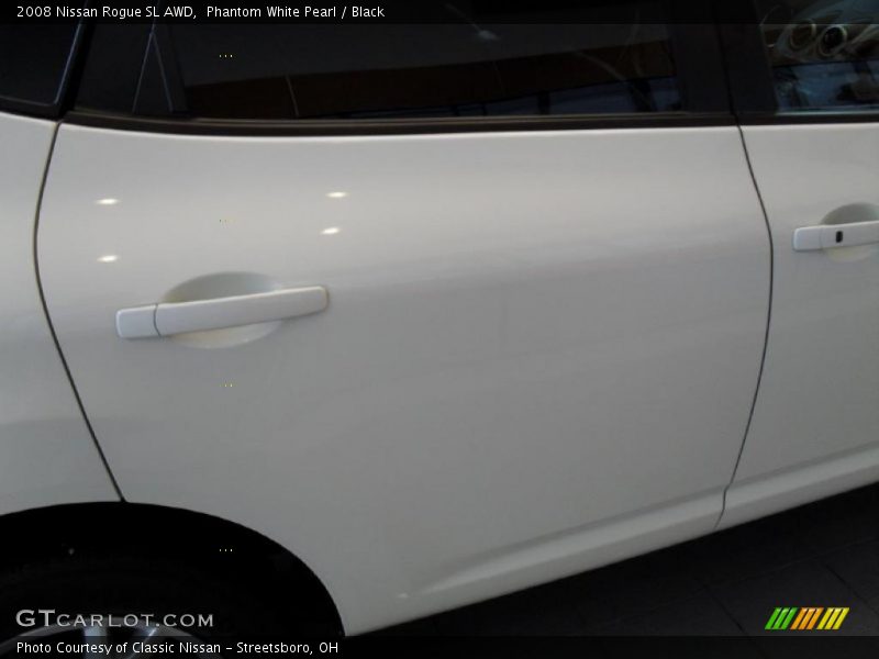 Phantom White Pearl / Black 2008 Nissan Rogue SL AWD