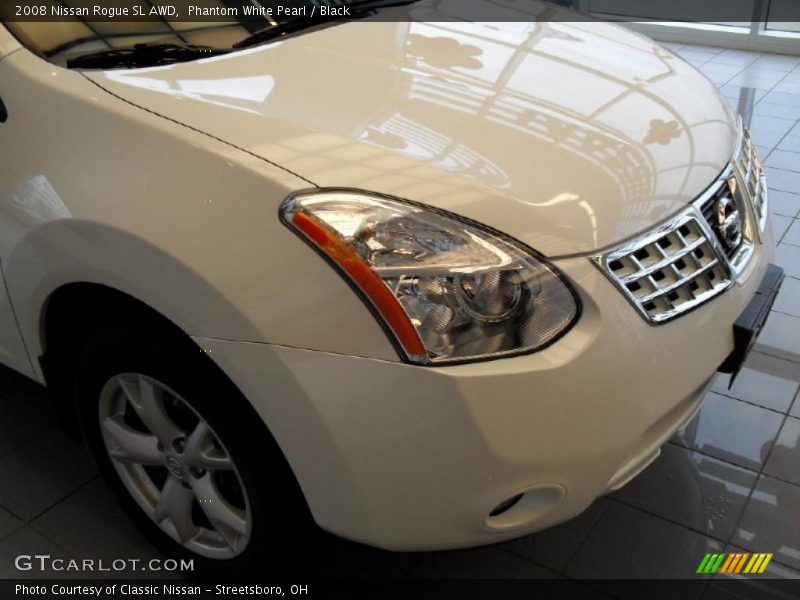 Phantom White Pearl / Black 2008 Nissan Rogue SL AWD
