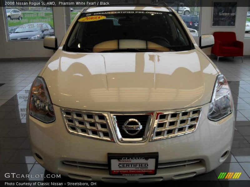 Phantom White Pearl / Black 2008 Nissan Rogue SL AWD