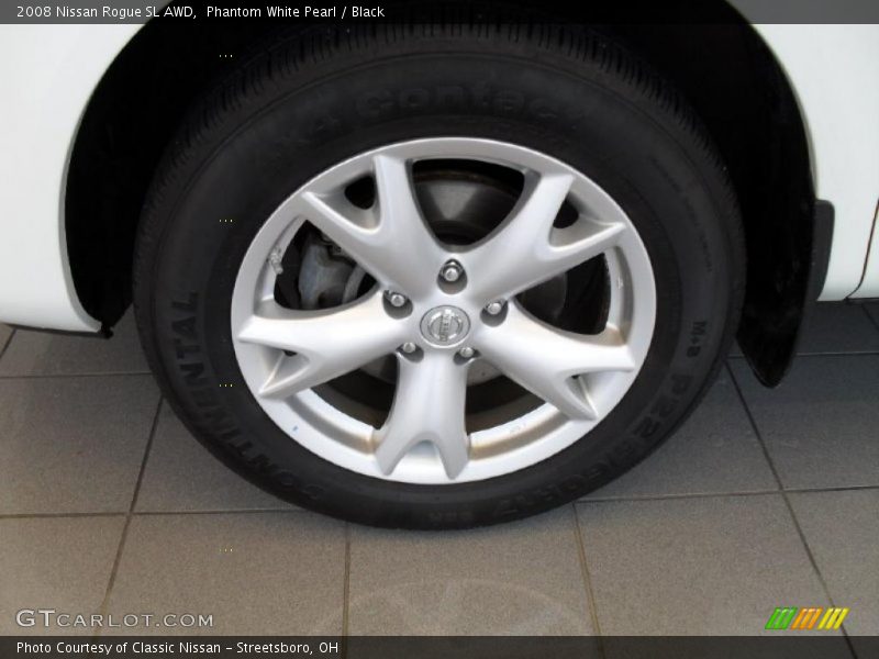 Phantom White Pearl / Black 2008 Nissan Rogue SL AWD