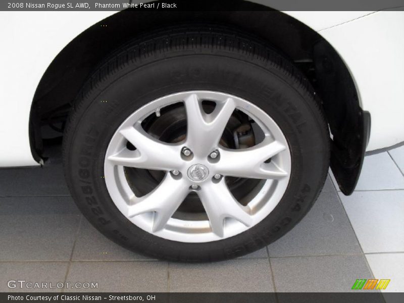 Phantom White Pearl / Black 2008 Nissan Rogue SL AWD