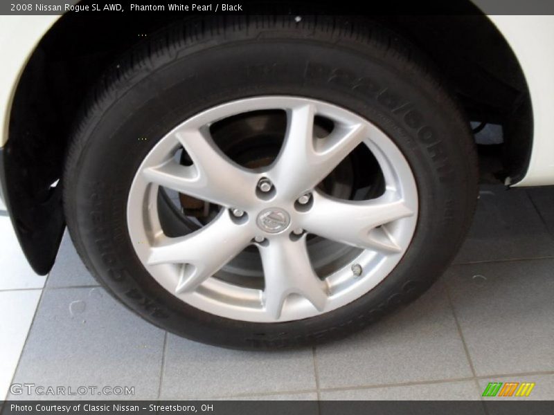 Phantom White Pearl / Black 2008 Nissan Rogue SL AWD