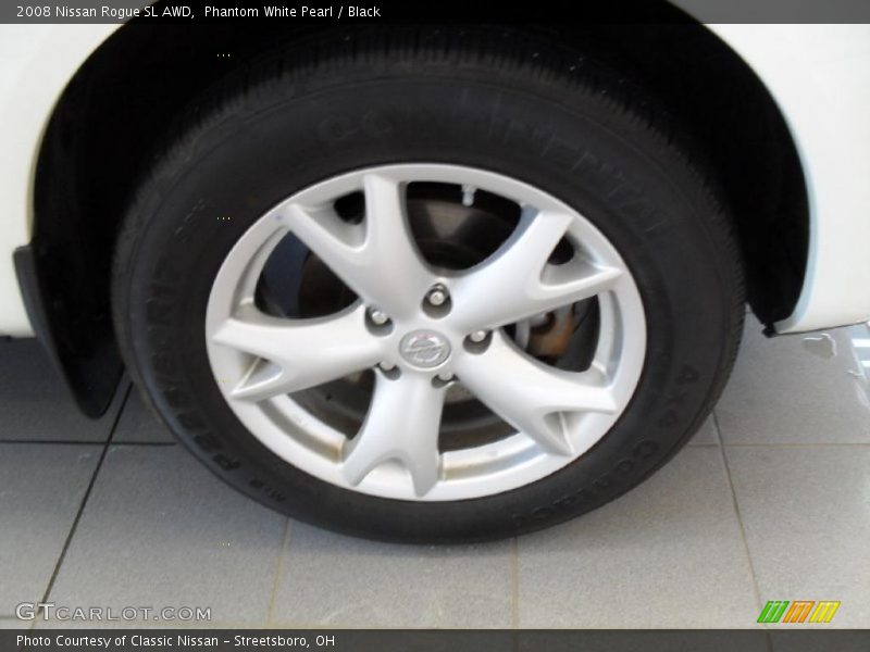 Phantom White Pearl / Black 2008 Nissan Rogue SL AWD