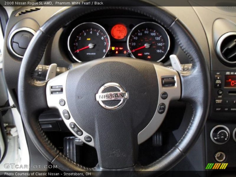 Phantom White Pearl / Black 2008 Nissan Rogue SL AWD