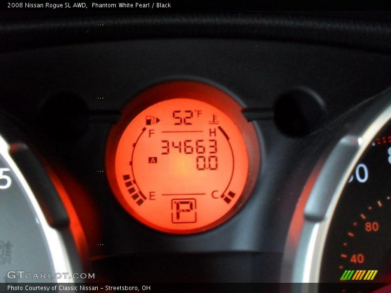 Phantom White Pearl / Black 2008 Nissan Rogue SL AWD