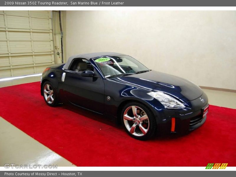 San Marino Blue / Frost Leather 2009 Nissan 350Z Touring Roadster