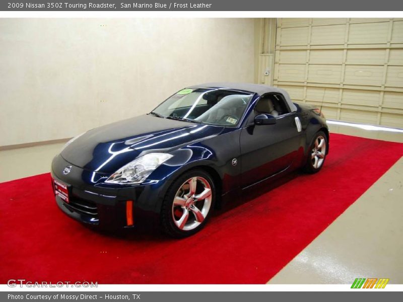 San Marino Blue / Frost Leather 2009 Nissan 350Z Touring Roadster