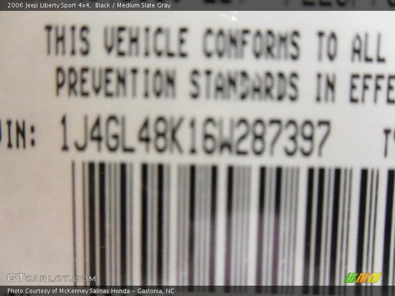 Black / Medium Slate Gray 2006 Jeep Liberty Sport 4x4