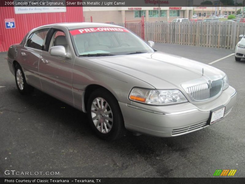 Silver Birch Metallic / Light Camel 2006 Lincoln Town Car Signature