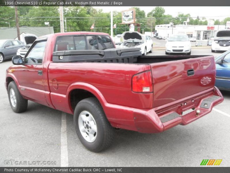 Medium Red Metallic / Beige 1996 Chevrolet S10 LS Regular Cab 4x4