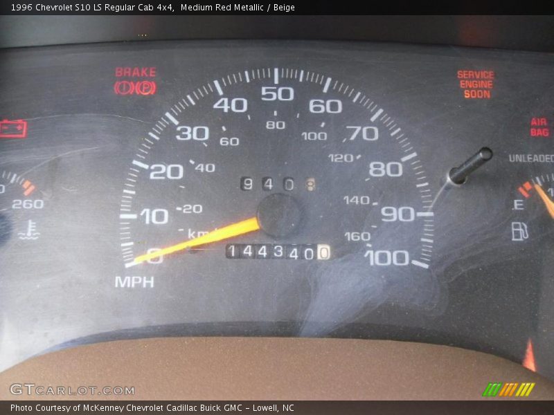 Medium Red Metallic / Beige 1996 Chevrolet S10 LS Regular Cab 4x4