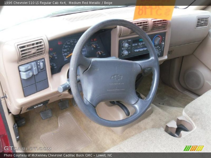 Medium Red Metallic / Beige 1996 Chevrolet S10 LS Regular Cab 4x4